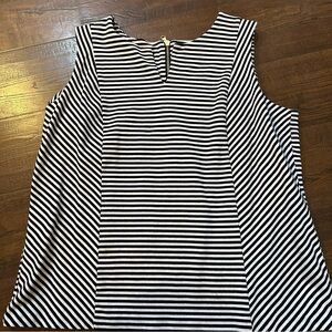 Talbots Plus Black and White Striped Women's Top 1X